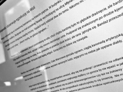 Zieniawski obserwuje egzekucję na Wolin – scena z niewydanej powieści